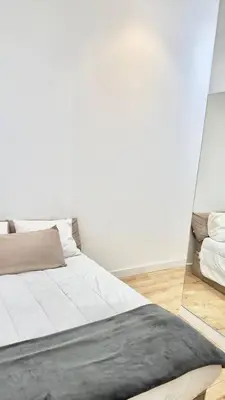 Cama o camas de una habitación en Habitación Plaza Zerolo E