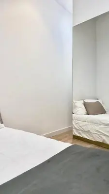 Cama o camas de una habitación en Habitación Plaza Zerolo E