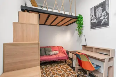 Zona de estar de Private room in Malasaña #1