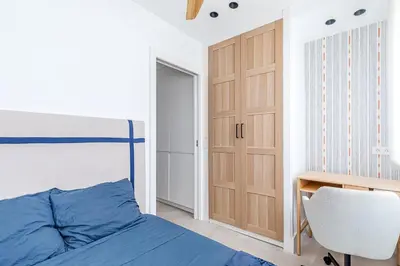 Cama o camas de una habitación en Piso a estrenar con balcon
