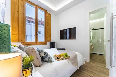 Una televisión o centro de entretenimiento en Luxury Apartment 6 Bedroom in Downtown by TuriVida