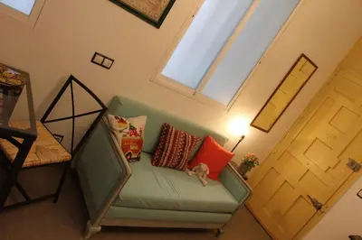 Zona de estar de Encantador Apartamento en el Corazón de Madrid