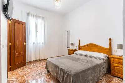 Cama o camas de una habitación en Hostal Marie Del Mar
