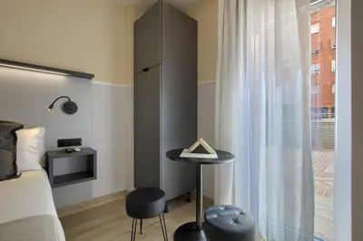 Cama o camas de una habitación en Dobo Madrid CV93