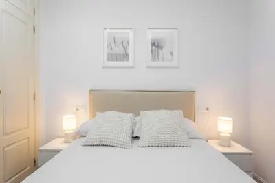 Cama o camas de una habitación en Cozy 1BD Apartment in Alonso Martínez