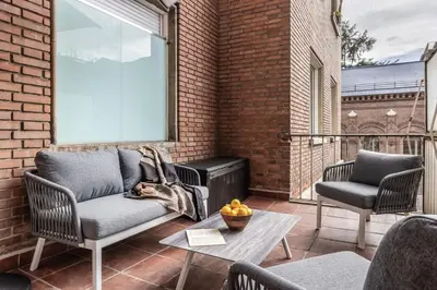 Zona de estar de Real - 3 bedroom and terrace in Almagro