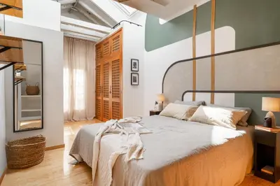 Cama o camas de una habitación en Dari - 3 bedrooms and terrace in Chueca-Justicia