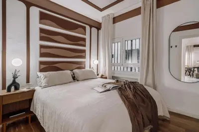 Cama o camas de una habitación en Huzur - 3 bedrooms and terrace in Castellana