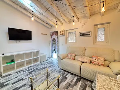 Una televisión o centro de entretenimiento en Loft Som Centro Temporal