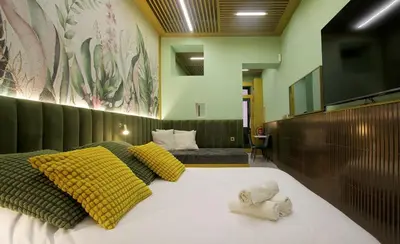 Cama o camas de una habitación en NEW Art Deco Madrid Atmosphere!