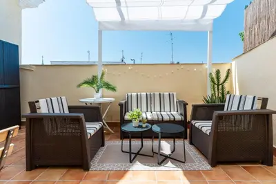 Zona de estar de Modern with Terrace - 1Bedroom 1Bath - Chamberí