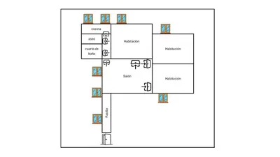 Plano de Piso de 3 dormitorios en el centro de Madrid