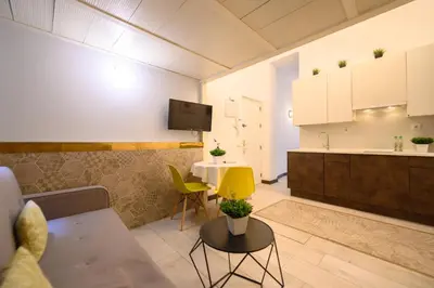 Una televisión o centro de entretenimiento en Loft de 2 dormitorios en el centro de Madrid Temporal LDV330