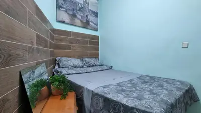 Cama o camas de una habitación en Estudio Madrid 4C