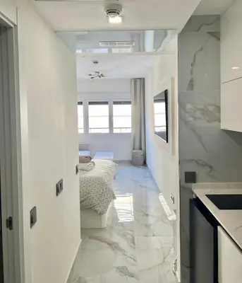 Cama o camas de una habitación en Apartamento Santos II en Recoletos
