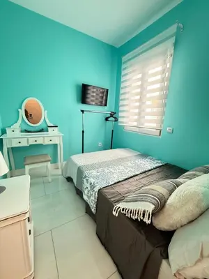 Cama o camas de una habitación en Habitación baño privado Atocha