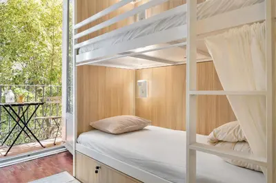 Cama o camas de una habitación en Hostel Anguita