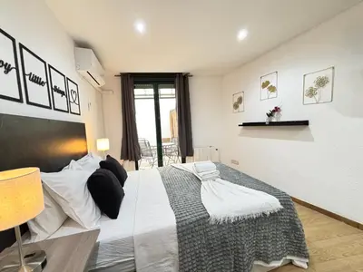 Cama o camas de una habitación en Terraza Isabel A Temporal