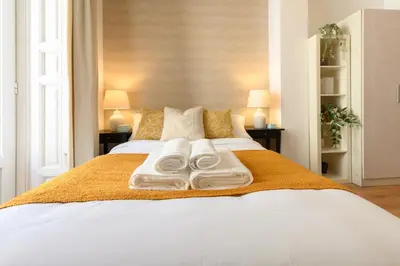 Cama o camas de una habitación en Apartamento de 1 dormitorio con balcón en el corazón de Madrid Temporal CER822