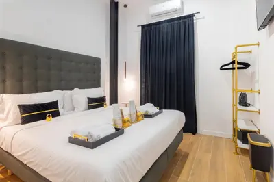 Cama o camas de una habitación en Central and luxury Apartment in Madrid