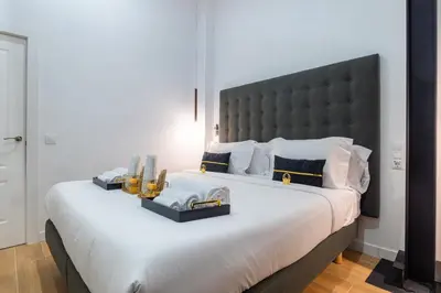 Cama o camas de una habitación en Central and luxury Apartment in Madrid