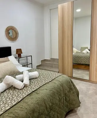 Cama o camas de una habitación en Chamberí Loft Madrid