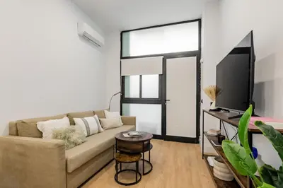 Una televisión o centro de entretenimiento en Confort Urbano junto Anton Martín