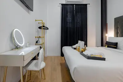 Cama o camas de una habitación en Central and luxury apartament in Madrid 2 rooms 2 bathrooms