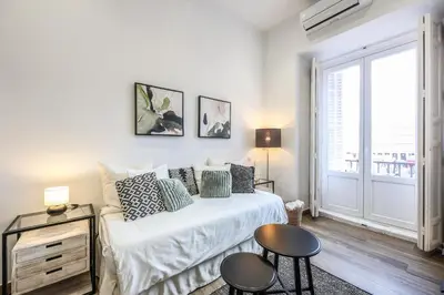 Cama o camas de una habitación en Loft reformado en la Plaza Mayor