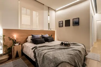 Cama o camas de una habitación en Takao - 2 bedrooms in Salamanca
