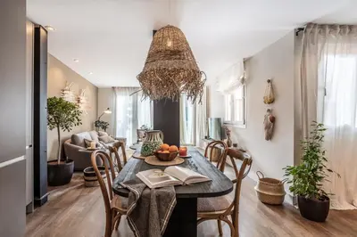 Zona de estar de Ronda - 1 bedroom and terrace in Malasaña
