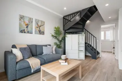 Zona de estar de Accessible flat near the Toledo Bridge - Atico A