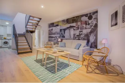 Zona de estar de Slow Suites Luchana