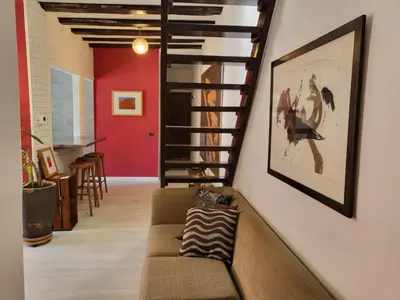 Zona de estar de Lovely Loft Apartment Madrid Center