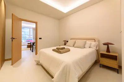 Cama o camas de una habitación en Amplio piso exterior de un dormitorio en La Latina Temporal SCR7B2
