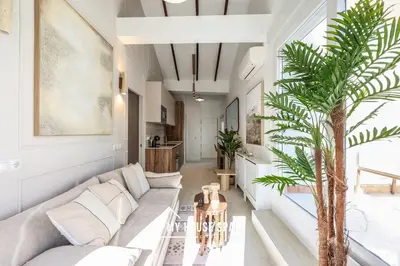Zona de estar de MyHouseSpain - Terraza privada junto al Bernabéu