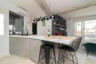 Una cocina o zona de cocina en Ático exclusivo junto a Plaza Mayor
