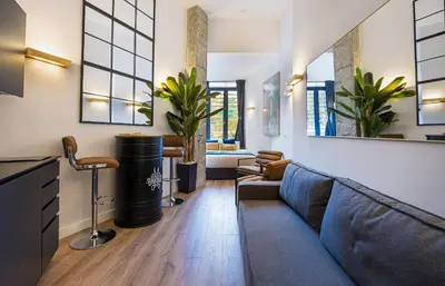 Zona de estar de ºIM La Latina-City Centre-WiFi-AC-SmartTVº