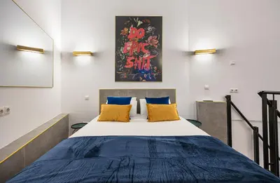 Cama o camas de una habitación en ººIM La Latina-City Centre-WiFi-AC-SmartTVºº