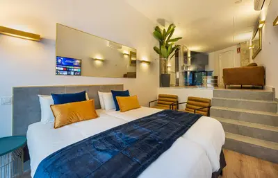Cama o camas de una habitación en ººººIM La Latina-City Centre-WiFi-AC-SmartTVºººº