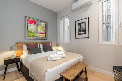 Cama o camas de una habitación en Waou Justicia V - Alquiler Corta Duración