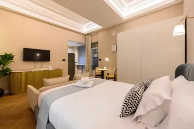 Cama o camas de una habitación en Estudio interior en el centro de Madrid NDA11BID