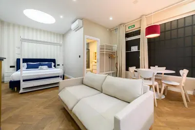 Cama o camas de una habitación en Acogedor estudio interior con todas las comodidades en el centro de Madrid NDA11BII