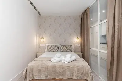 Cama o camas de una habitación en Apartamento Boutique Retiro II - Alojamiento corta estancia