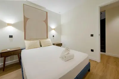 Cama o camas de una habitación en Alcalá Central Apartments