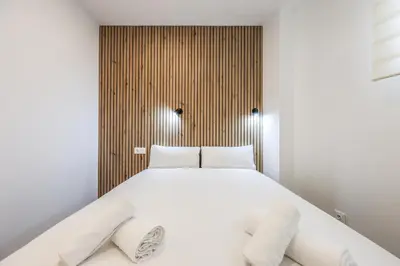 Cama o camas de una habitación en Modern Space for Your Madrid Stay