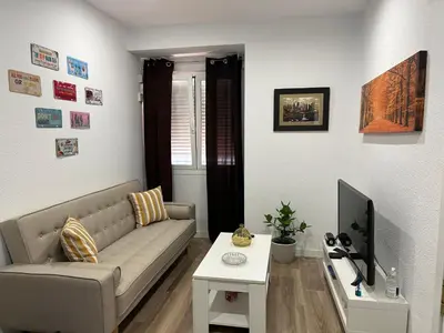 Una televisión o centro de entretenimiento en Puerta del Angel, reformado, acogedor, junto al río, 8 minutos al centro