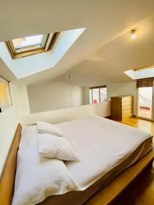 Cama o camas de una habitación en Gran Via Malasaña Rooftop