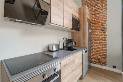 Una cocina o zona de cocina en Bonito apartamento Prosperidad