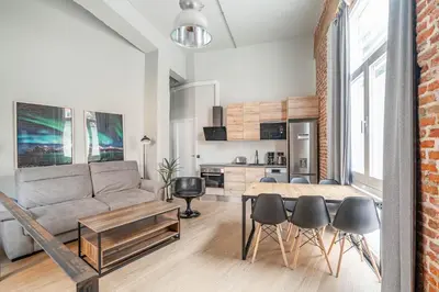 Una cocina o zona de cocina en Bonito apartamento Prosperidad